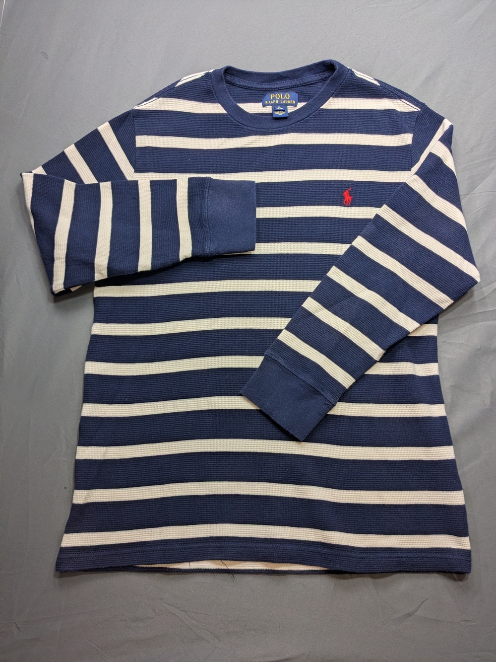 Polo by Ralph Lauren Navy, White & Red Striped Long-Sleeve Crew